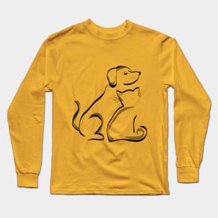 Dog and cat friendship Long Sleeve T-Shirt